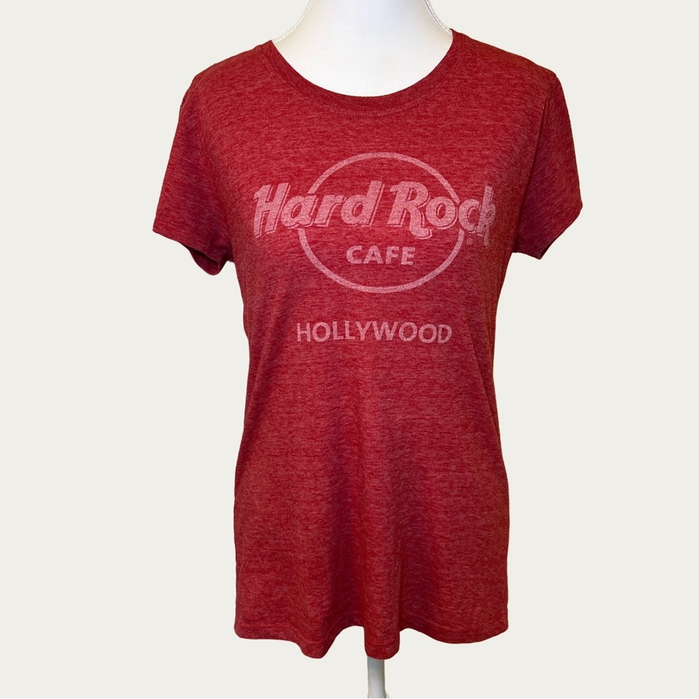 Hard Rock Cafe Hollywood Red Women's Tee Size‎ Medium